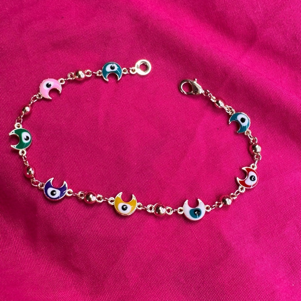 Multicolor Moon Charm Bracelet - Brand